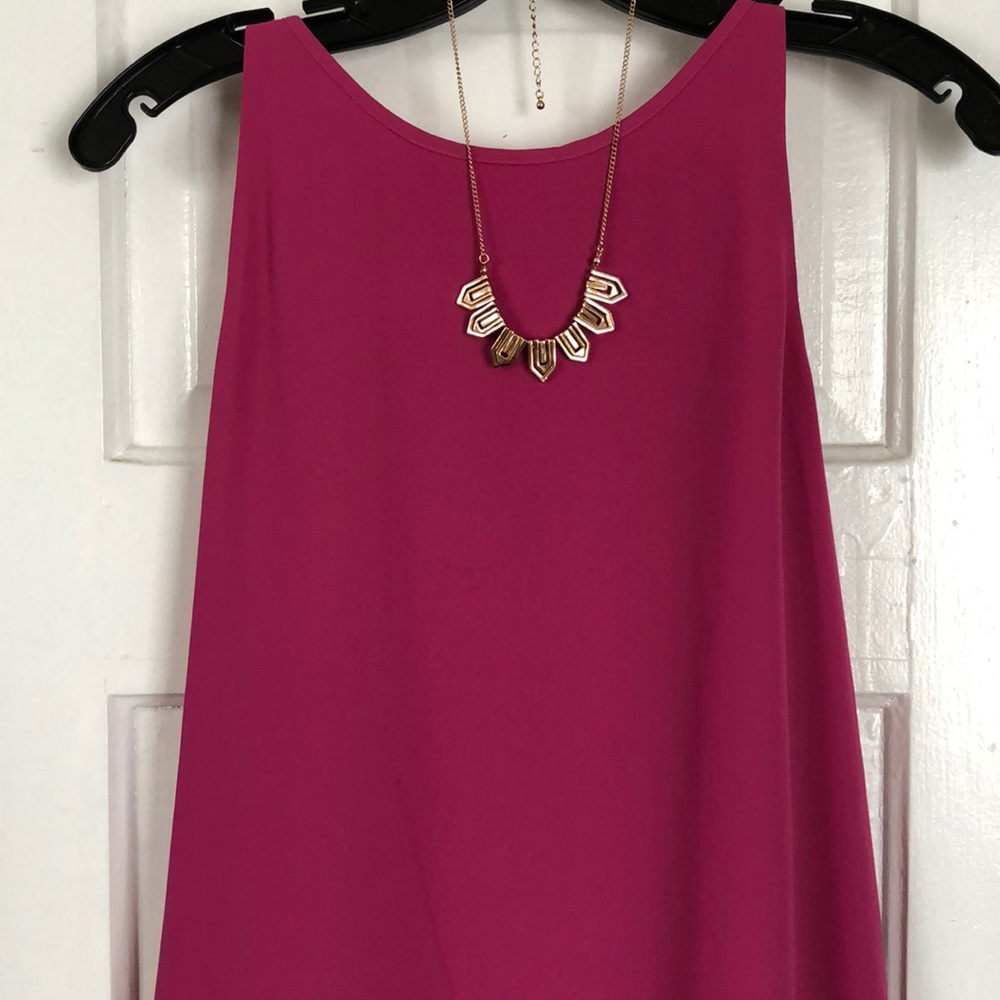 Violet + Claire Pink/Fuscia Sleeveless Blouse